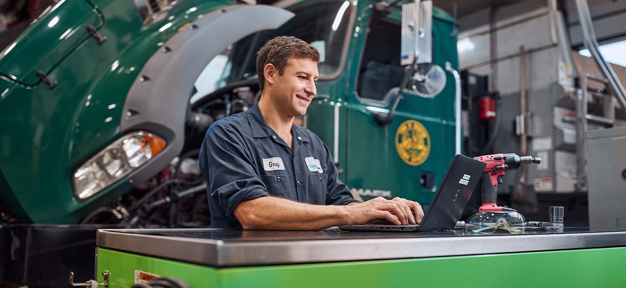 Technician working on a computer
